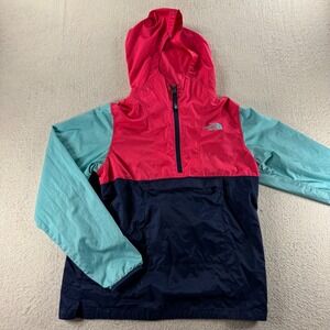 The North Face Pullover Rain Windbreaker Hoodie Colorblock Packable Half Zip